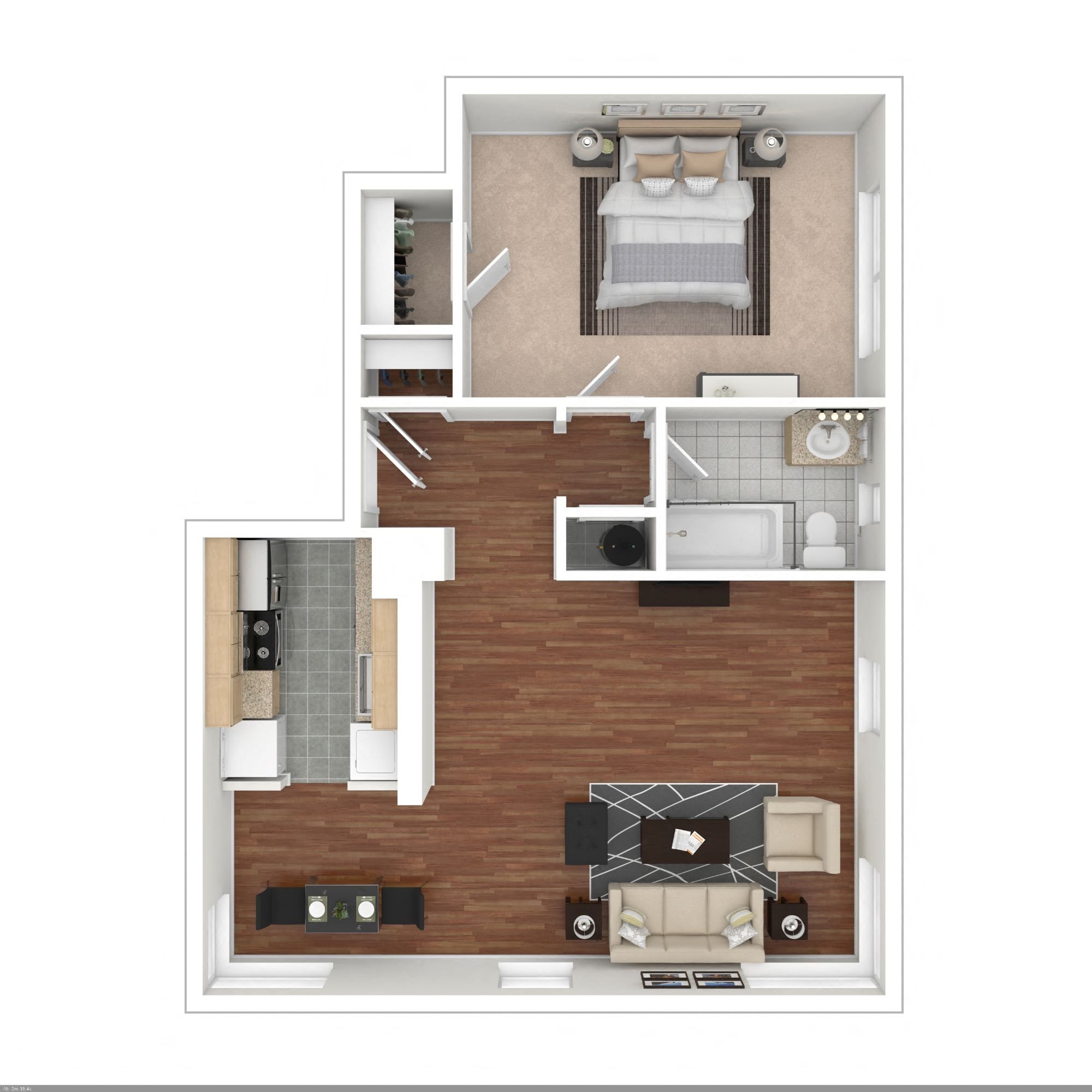 One Bedroom GA Floorplan